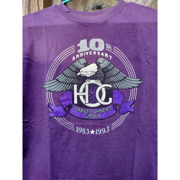 Vintage Harley Davidson Eagle Print Tshirt Size L Single Stitch Biker - Picture 2 of 8